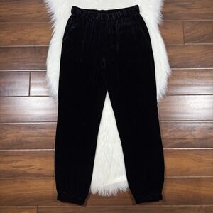 Eileen Fisher Women's Size XXS Black Velvet Rayon Silk Pull‎ On Jogger Pants